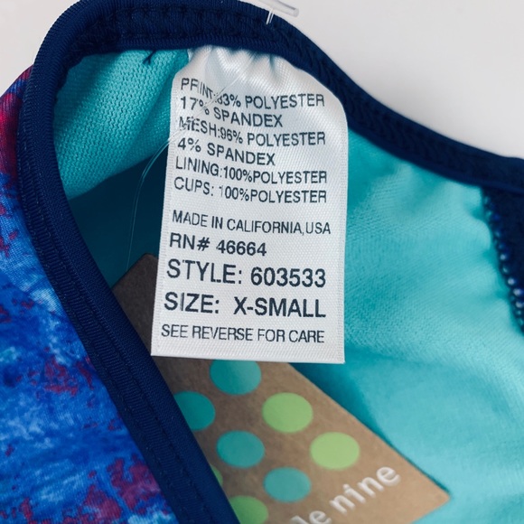 Title Nine Racer Back Retro Print Bikini Top - Picture 3 of 4